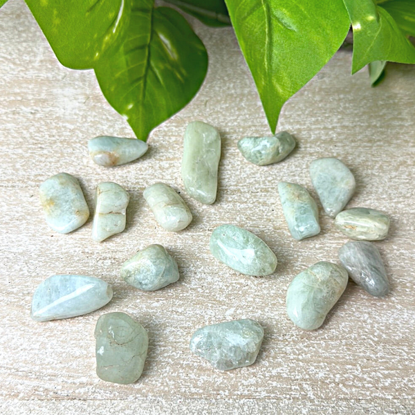 Aquamarine Tumbled Stone 0.5-1"-Loose Stones-Angelic Healing Crystals Wholesale