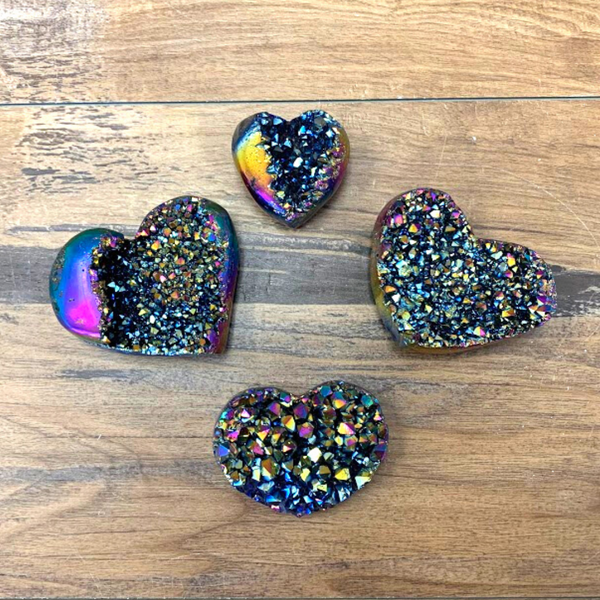 Titanium Quartz Cluster Heart 2-3.49"-Hearts-Angelic Healing Crystals Wholesale