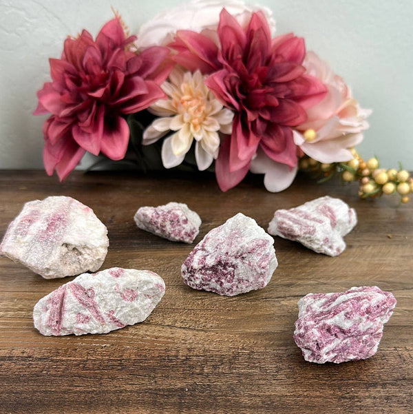 Wholesale Rough Pink Tourmaline Chunks with Lepidolite and Mica Inclusions 1-3"-Chunks-Angelic Healing Crystals Wholesale