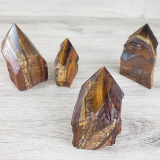 Wholesale Tiger's Eye Natural Pillars with Polished Tips 2-4" - Sold by Piece-Polished Tips-Angelic Healing Crystals Wholesale