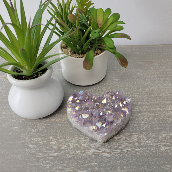 Angel Aura Cluster Hearts 2" to 3.99"-Hearts-Angelic Healing Crystals Wholesale
