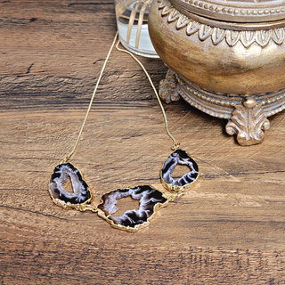 Oco Geode Slice Triple Necklace-Necklaces-Angelic Healing Crystals Wholesale