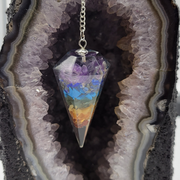 Orgonite Chakra Pendulum-Pendulums-Angelic Healing Crystals Wholesale