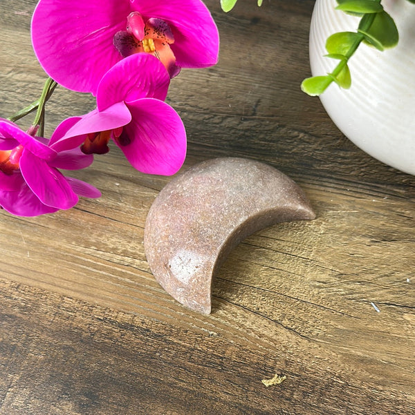 Pink (Rose) Amethyst Polished Crescent Moon 4"x 3"-Specimen-Angelic Healing Crystals Wholesale