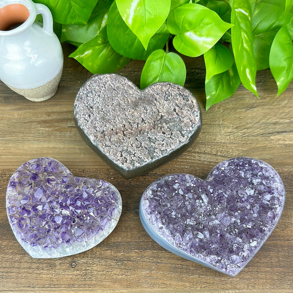 Rainbow Amethyst Druzy Heart Specimen 4.5-7"-Specimens-Angelic Healing Crystals Wholesale