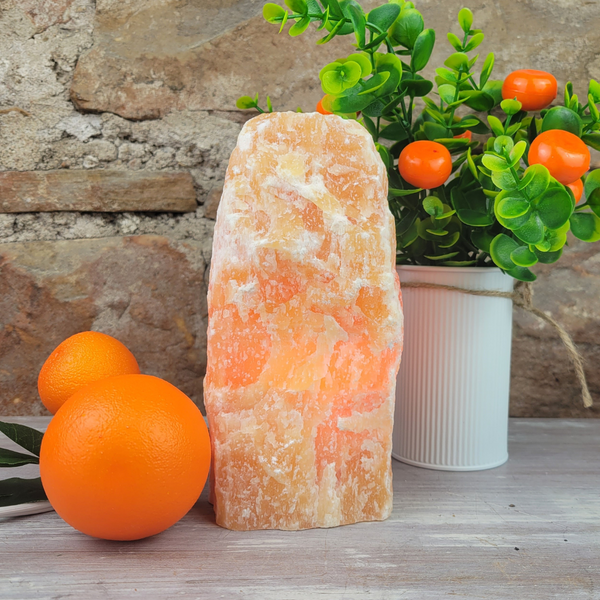 Rough Orange Calcite Lamp with bulb and cord-Lamps-Angelic Healing Crystals Wholesale