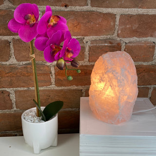 Rough Rose Quartz Lamp with bulb and cord-Lamps-Angelic Healing Crystals Wholesale